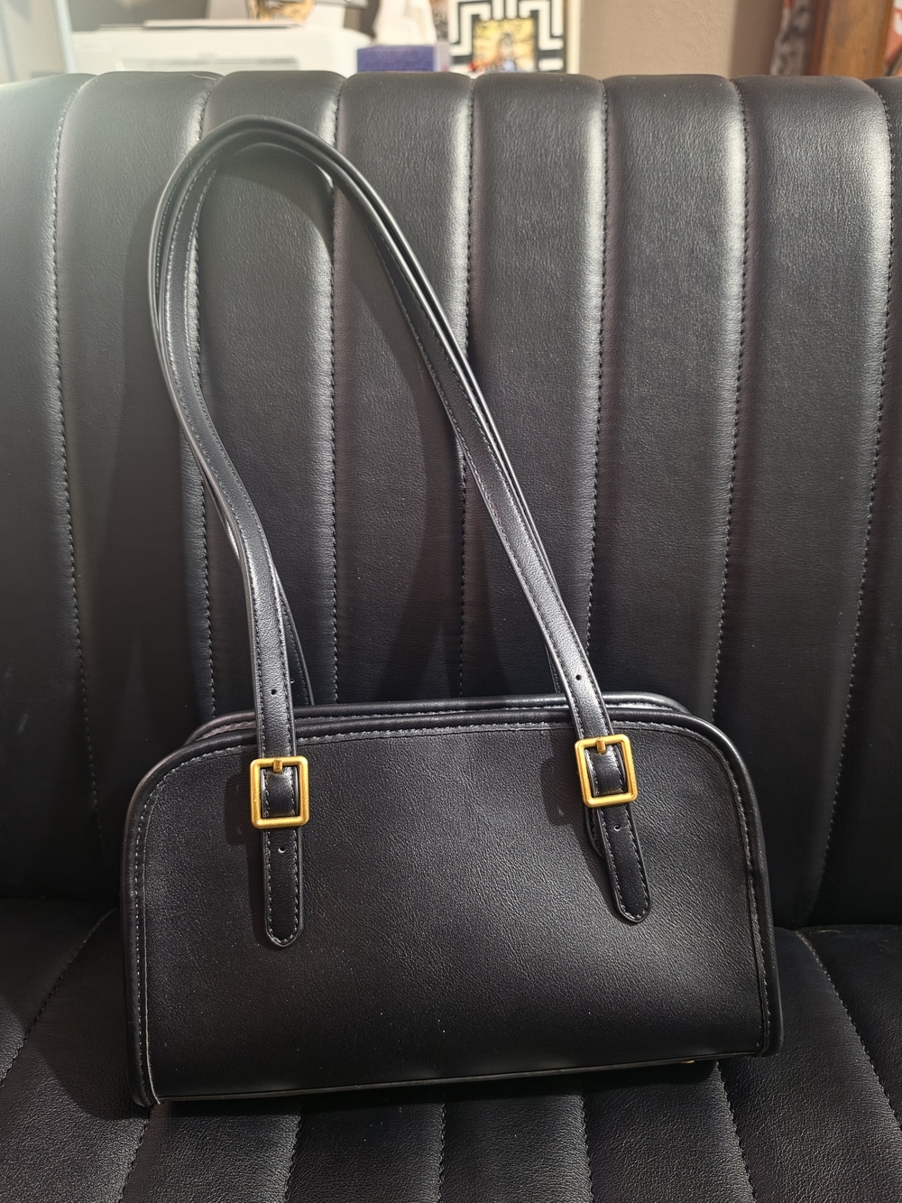 Madison West Swing Zip Shoulder Bag - Black